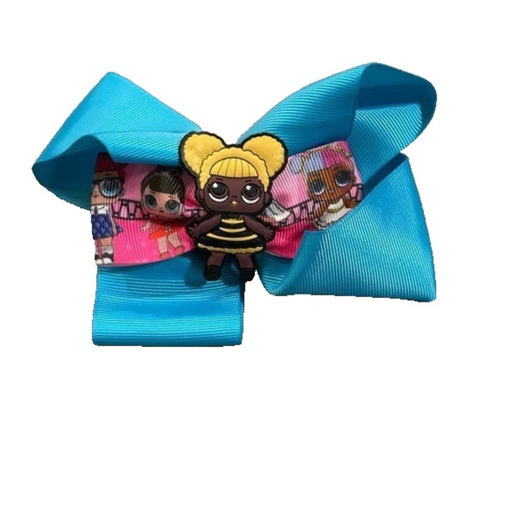 NEW girls hair bow clip‎ accessory LOL ribbon pinwheel barrette
